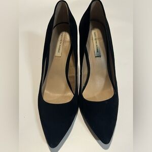Saks Fifth Avenue Black Suede Heels Size 8.5